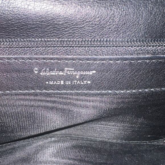Salvatore Ferragamo Long Black Leather Bifold Wallet Women’s EUC Luxury - Picture 10 of 16